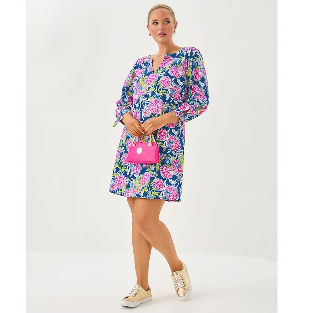 Lilly Pulitzer CATH 3/4 SLEEVE DRESS, MULTI DAHLIA LICIOUS